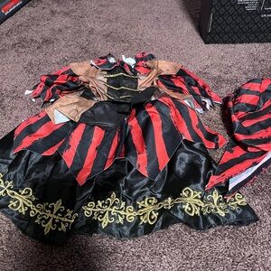 Toddler - Red and Black Striped Girl Pirate Costume Dress